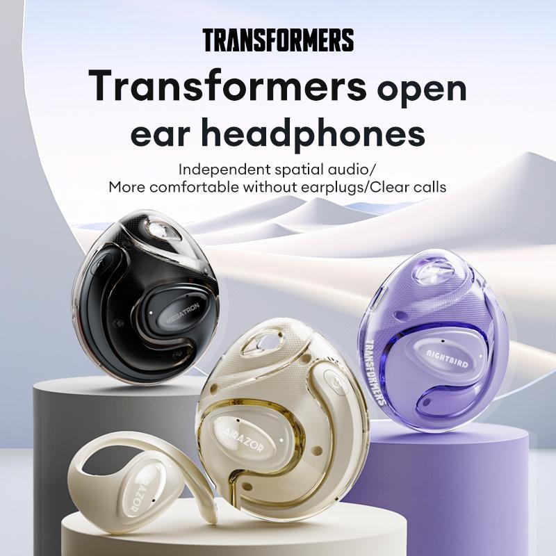 TRANSFORMERS TF-T63 Ear Mounted Wireless Headphone, 1 Count Comfortable Bluetooth-compatible 5.4 Stable Continuous Connection Headphone, Clear Call Headphone