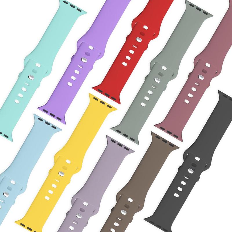 Durable Silicone Watchband, 10pcs set Multi-color Watch Band Set, Smart Watch Bands, Stylish Watch Band for Summer, Wearable Accessories for Apple Watch 38mm to 49mm