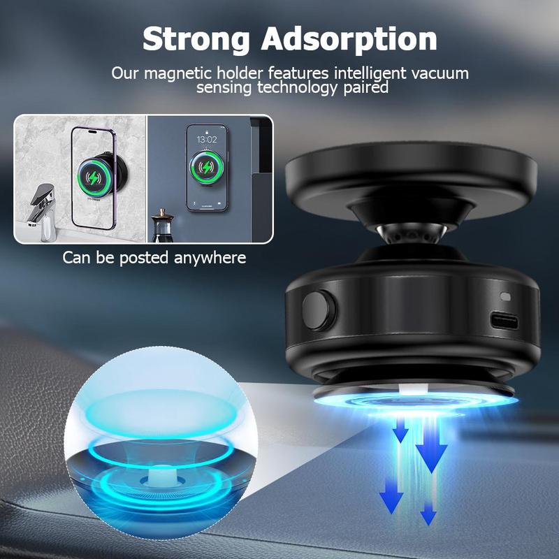 2-in-1 Car Phone Holder & Charger, Car Phone Holder with Vacuum Suction Cup, Car Phone Support, Car Electrical Appliances