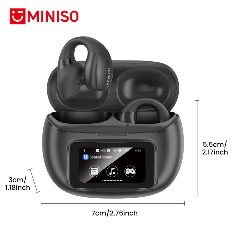 MINISO X29 Wireless Earphone, Clip-ear Design Earphone with Touch Control Display, Stereo Sound Wireless Earbuds for Sports, Gaming, Calling, Video