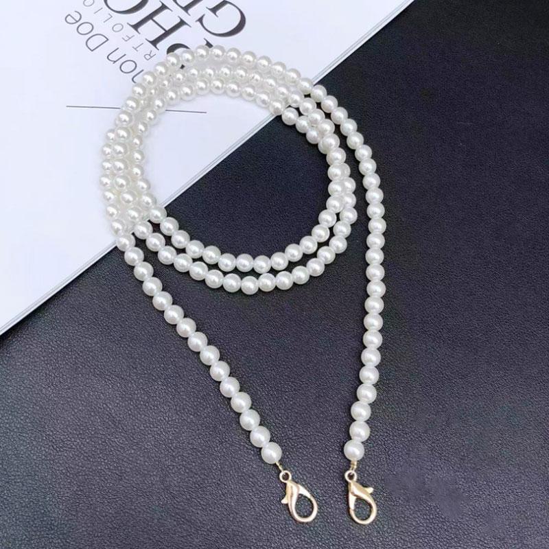 Fashionable Artificial Pearl Decor Phone Chain with Phone Patch, DIY Handmade Braided Phone Lanyard, Phone Strap for Women & Girls