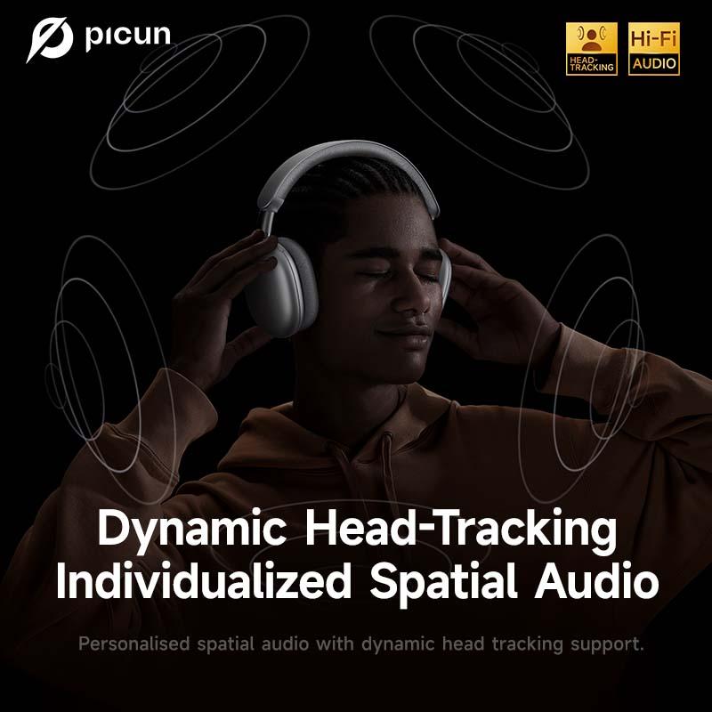 [Festive Beats, Festive Savings]Picun F8 Pro Wireless Headphones - 52dB Noise Cancellation, 5 Smart ENC Mics, Detachable Fabric Ear Cushions, 140 Hour Standby, Seamless Dual Device Connection for All-Day Use and Boosted Productivity