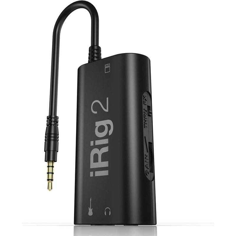 iRig 2 portable guitar audio interface, lightweight audio adapter for  and iPad with instrument input and headphone amplfiier outs