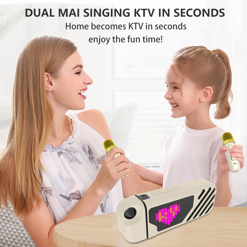 KINGLUCKY K18  Bluetooth Speaker, With 2 Microphones For Singing, Kids Karaoke Machine，power bank, four in one device，Suitable For Family Gatherings And Outdoor Gatherings，Gift For Kids And Adults