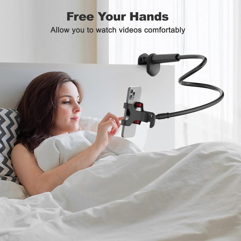 Christmas Gift 2024 Upgrade Gooseneck Phone Holder for Bed 80cm  31in Long Flexible Lazy Arm Clip, 360 Adjustable Overhead Phone Mount for all 4-7