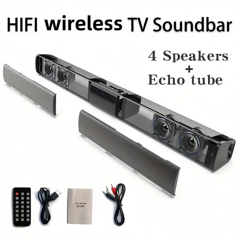 Bluetooth Speaker with HD Sound, Bestisan Soundbar Bluetooth 5.0 Wireless and Wired Home Theater Speaker (DSP, HDMI-ARC, Bass Adjustable, Optical Cable Included) surround sound