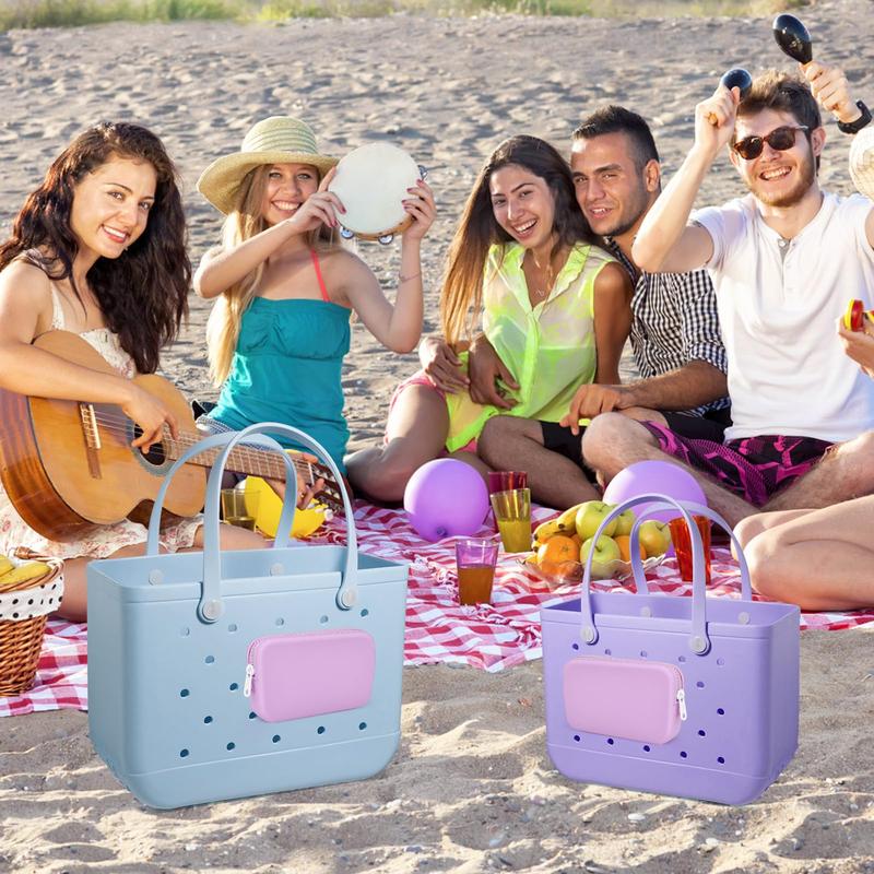 Silicone Phone Holder for Bogg Bag, Soft Silicone Insert Wallet Charm for Bogg Bags Accessories, Attachment for Bogg Beach Bags Tote Bag Compatible with iPhone and Android Phones Purple