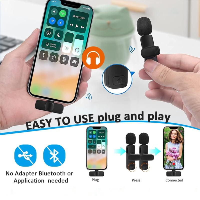 Portable Wireless Lavalier Microphone,Seamless Sound Integration: Lavalier Microphone for All Your Devices