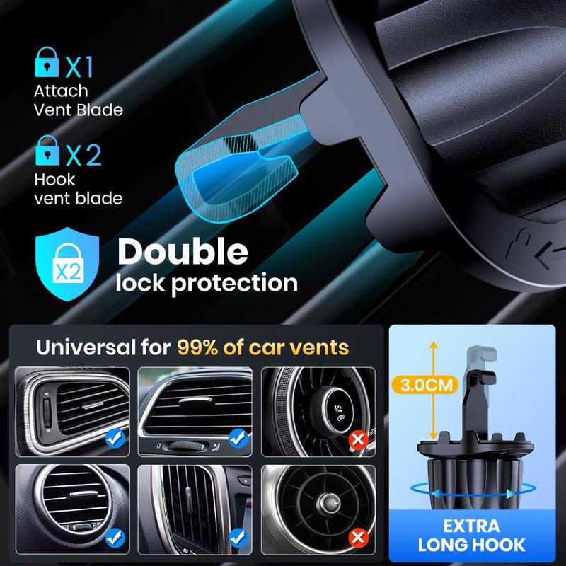 Rotatable Car Air Vent Phone Holder, Durable Cell Phone Mount, Universal Car Phone Accessories Fit For All Phones, Tablet