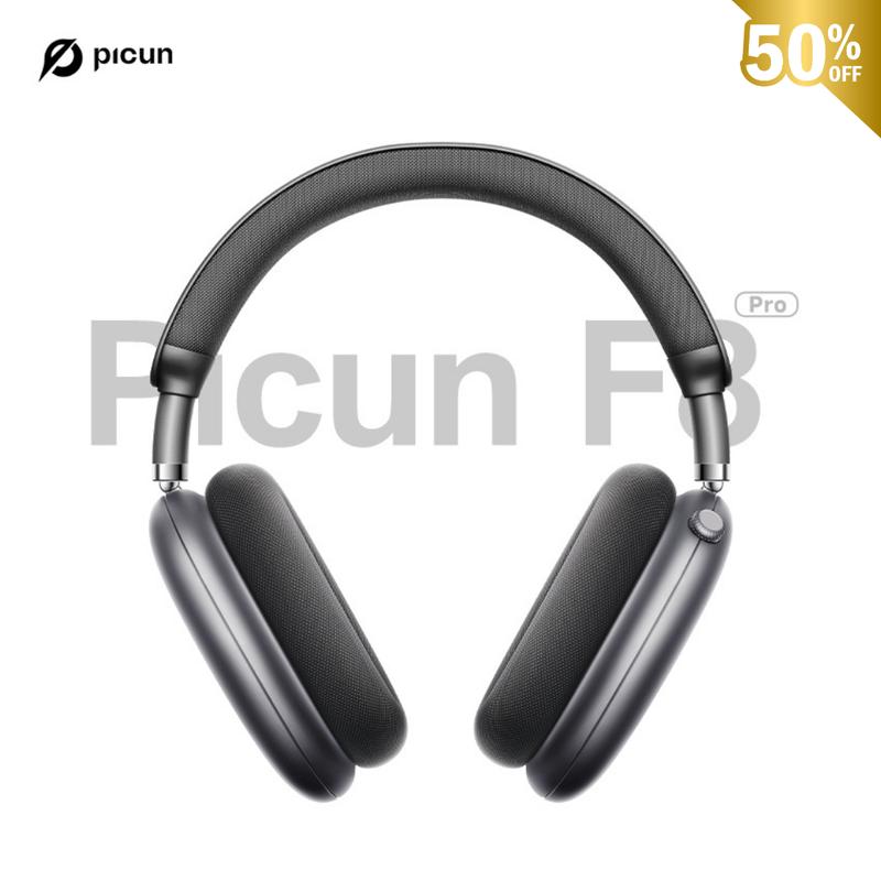 [Festive Beats, Festive Savings]Picun F8 Pro Wireless Headphones - 52dB Noise Cancellation, 5 Smart ENC Mics, Detachable Fabric Ear Cushions, 140 Hour Standby, Seamless Dual Device Connection for All-Day Use and Boosted Productivity