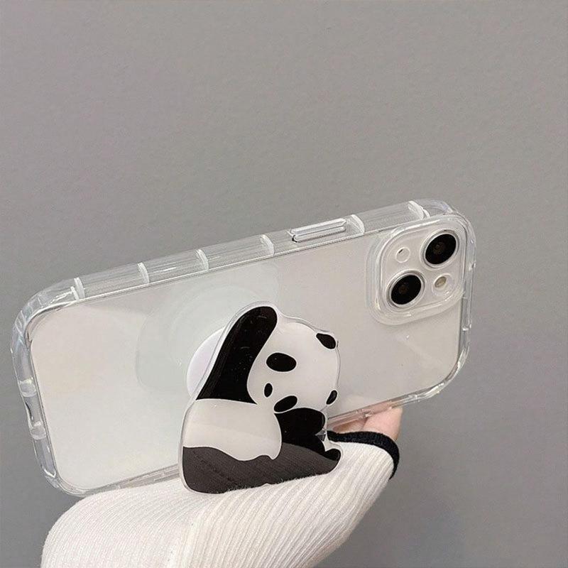 Cute Cartoon Panda Pattern Phone Holder, Acrylic Folding Phone Stand, Durable Grip Holder, Suitable for Smartphone, Tablet, Mobile Phone Accessories