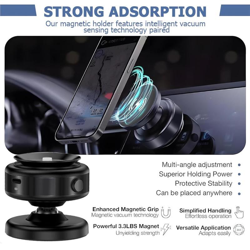 2-in-1 Car Phone Holder & Charger, Car Phone Holder with Vacuum Suction Cup, Car Phone Support, Car Electrical Appliances