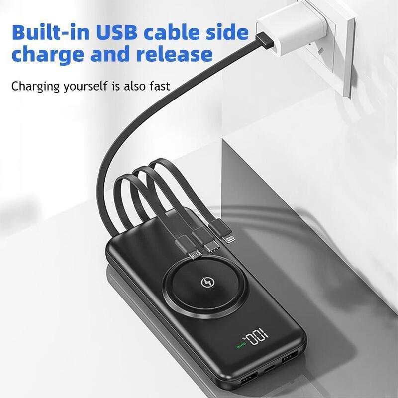 Portable Charger 25800mAh Power Bank - Portable Battery with 4 Built-in Cables, 6 Outputs and 3 Inputs Fast Charging External USB-C Battery Pack, Compatible with iPhone, Samsung, AirPods and more!