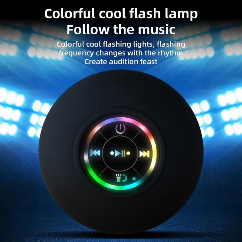 LED Bluetooth Speaker Wireless Waterproof Speaker,Portable IPX4 Waterproof, Hands-Free Speakerphone. Rechargeable Using Micro USB, Wireless Stereo for Beach, Shower & Home