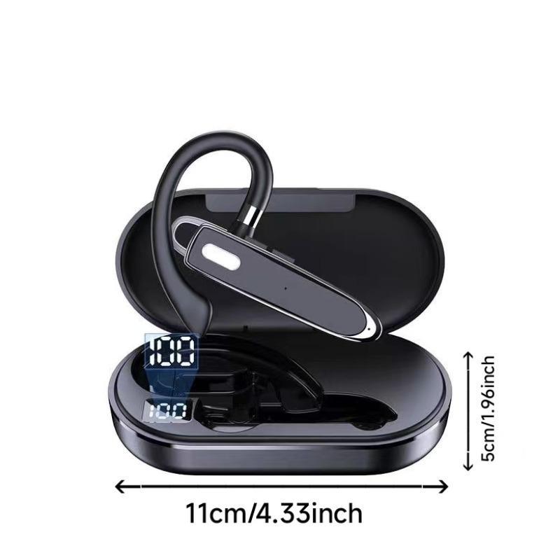 Wireless Headphones, Single Ear Business Earphone, Noise Cancelling Headphone with Microphone, Waterproof Bluetooth-compatible Sports Earbuds for Running Gym Office