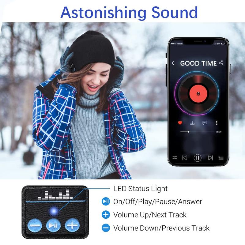 Bluetooth Beanie for Men Hat Gifts Stocking Stuffers Adults headband earbuds sound peats eyemask headphones diadema sleep headbands comfy headphones band a parador mir Audio Microphone Wireless Birthday  Christmas Guy Stereo  Headset Boy Teenage