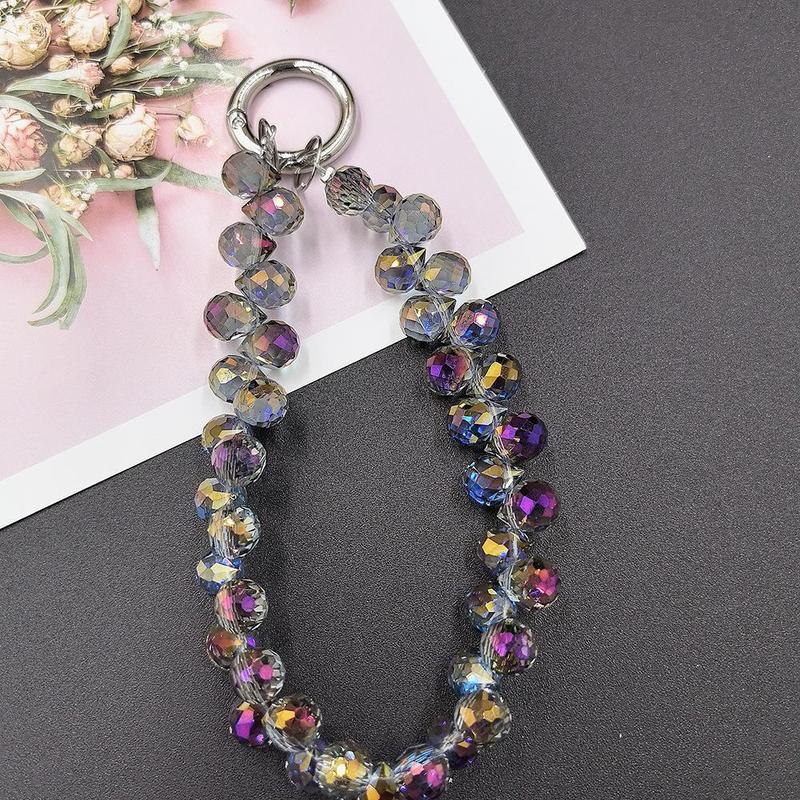 Fashionable Artificial Crystal Beaded Phone Chain, 1 Count Exquisite Phone Lanyard, Phone Strap, Party Gift Ideas for Women & Girls