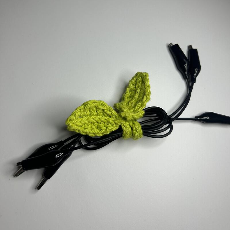 Crochet Leafy Sprout Stem Headphone Accessory Cable Tie Wrap