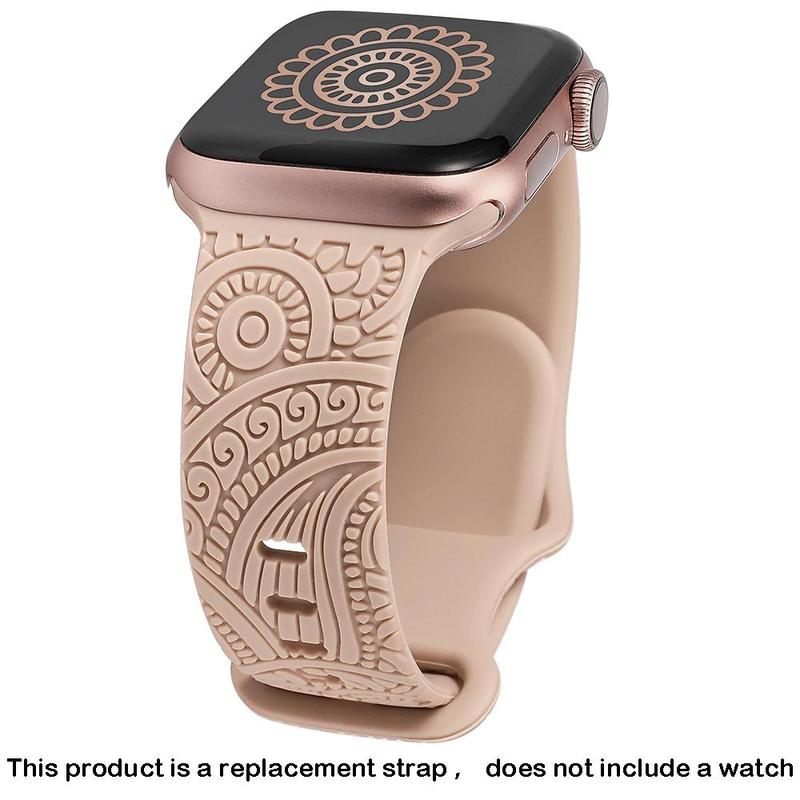 Floral Pattern Watch Band, Silicone Cute Wildflowers Sport Watch Band, Watch Band Compatible with Apple Watch