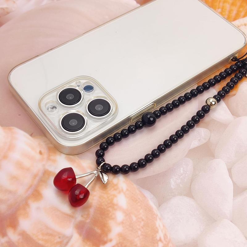 Phone Charms Phone Strap Cute Cherry Butterfly Cell Phone Lanyard Wrist Strap Phone Case Accessories for Phone Bag Airpods Camera Pendants Decor