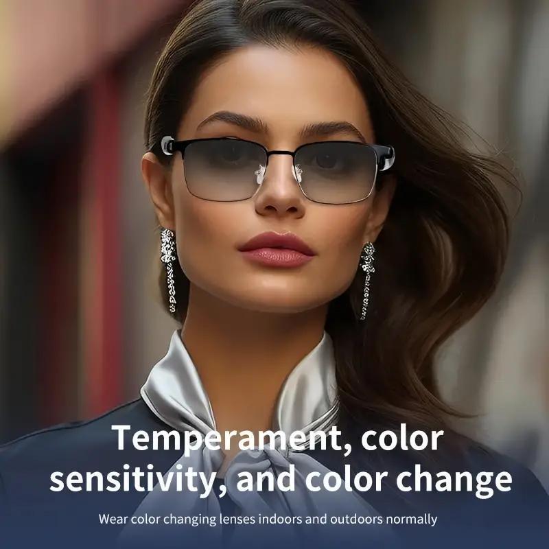 Color-changing Anti-blue Smart Glasses, Wireless Bluetooth-compatible Glasses Headset, Phone Touch Control for Men and Women