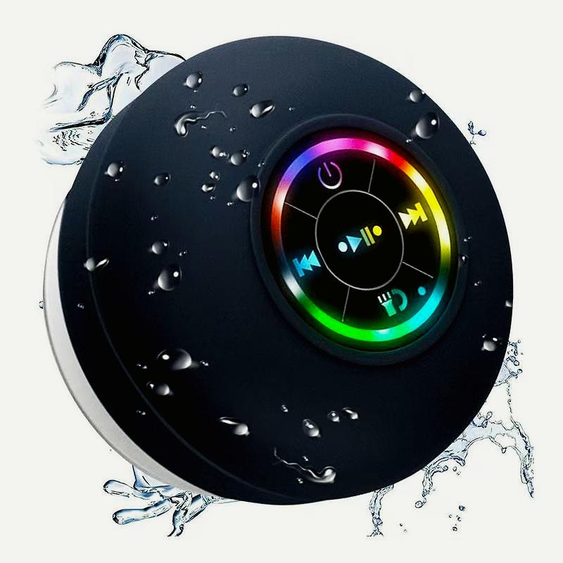 LED Bluetooth Speaker Wireless Waterproof Speaker,Portable IPX4 Waterproof, Hands-Free Speakerphone. Rechargeable Using Micro USB, Wireless Stereo for Beach, Shower & Home