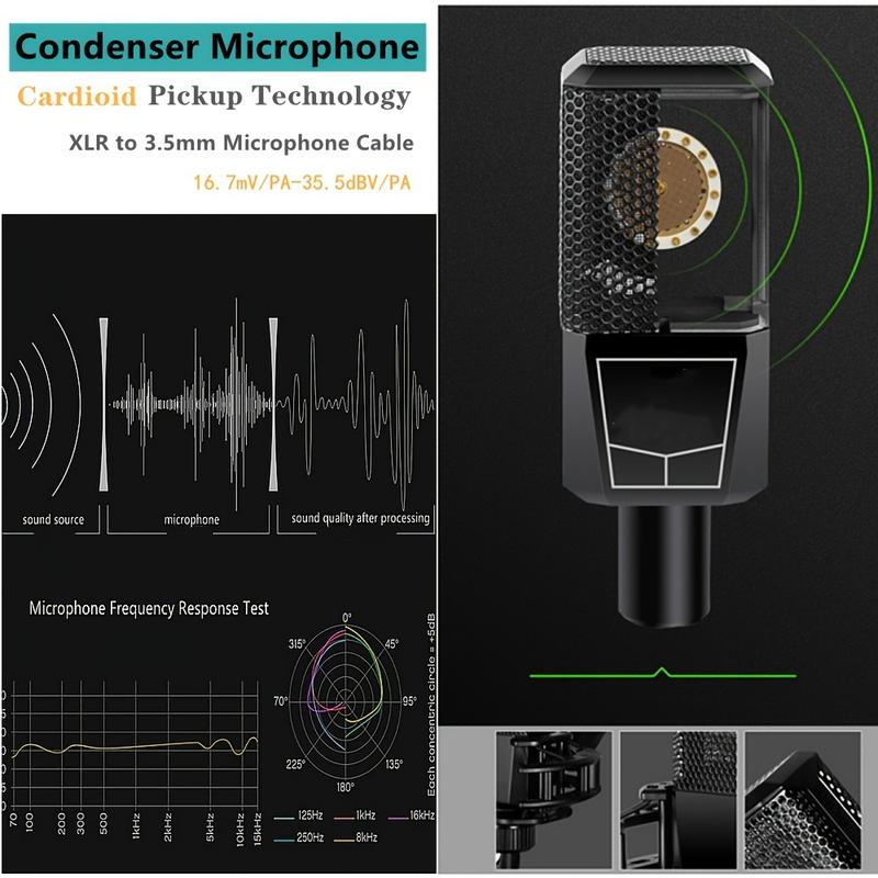 Dual-Player Podcasting Device Suit, Podcasting Condenser Microphone and Sound Card for Live Show, K300 Voice Changer-Podcasting Suit-Suitable for Recording, Singing, Streaming and Gaming.