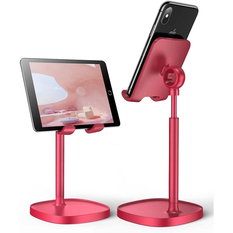 Desk Organizers and Accessories Workspace Cell Phone Stand White Height Angle Adjustable Stable Holder Sturdy Stand for 4-10in iPhone 13 Pro iPad Kindel Samsung etc