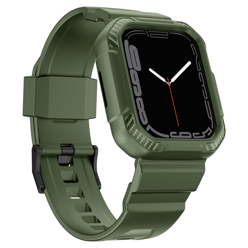 Integrated Watch Band With Protective Case, TPU Adjustable Watch Strap For 44 45mm Apple Watch, Smart Watch Protection Accessories