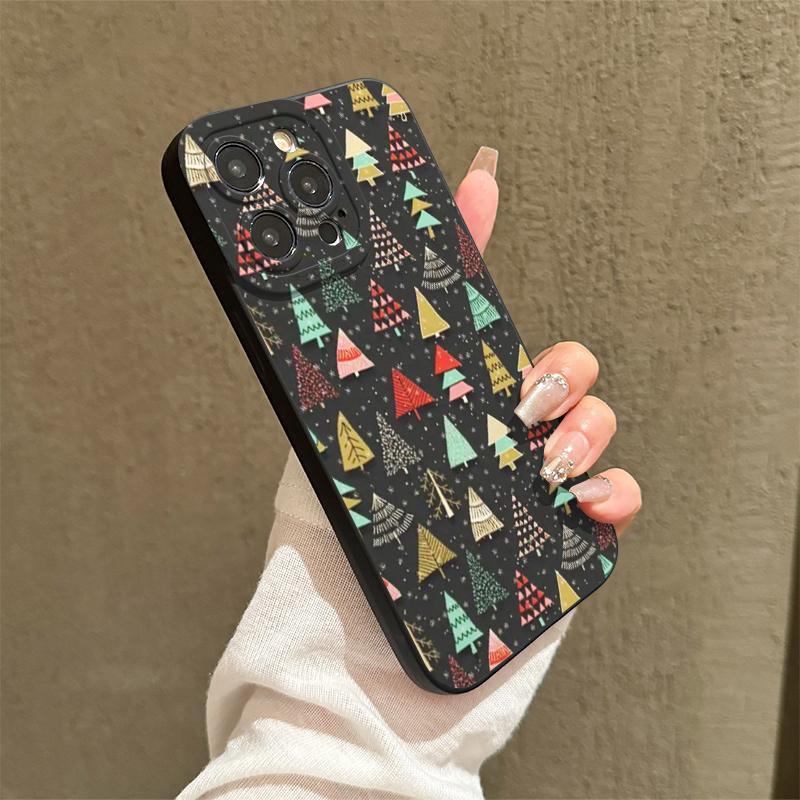 Christmas Tree Pattern Phone Case for iPhone 15 Pro Max Case iPhone 14 Pro Max Case iPhone 11 Cases, Anti-drop Phone Cases, Decorative Phone Protector Cover, Phone Accessories Compatible with iPhone 12 13 Pro Max