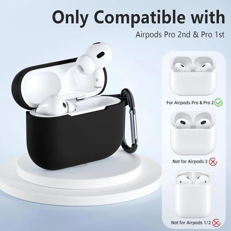 Earphone Case with Keychain (Not Included Earphones), 1 Count Silicone Total Protective Earphones Cases Compatible with AirPods Pro for Women Men Girl