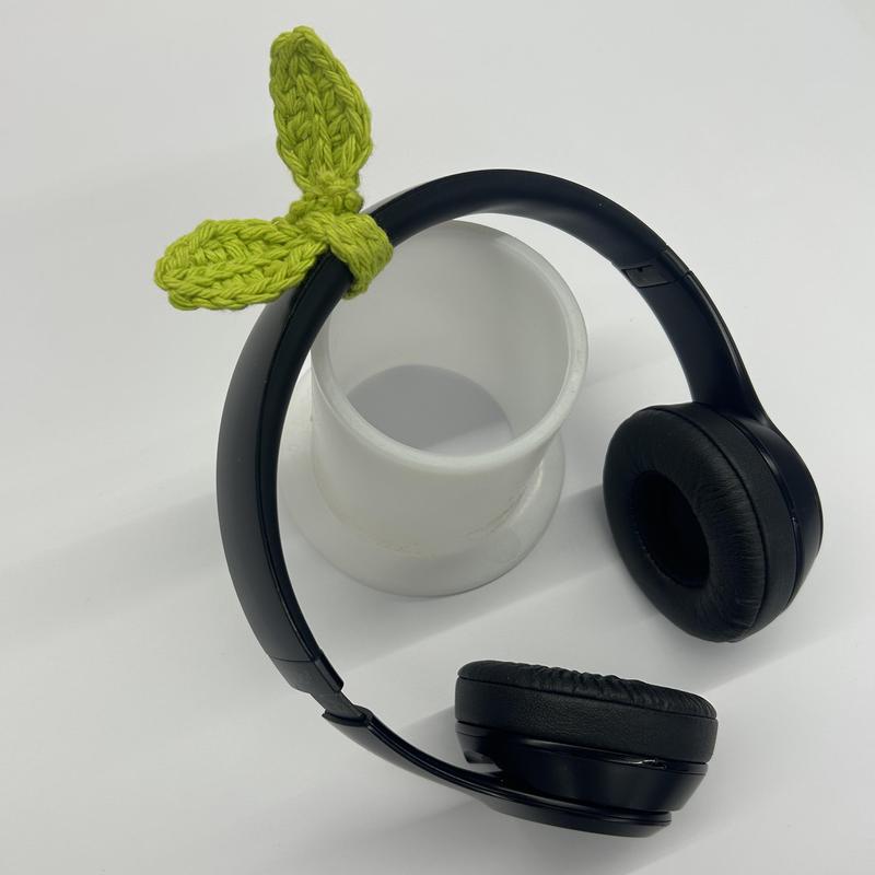 Crochet Leafy Sprout Stem Headphone Accessory Cable Tie Wrap