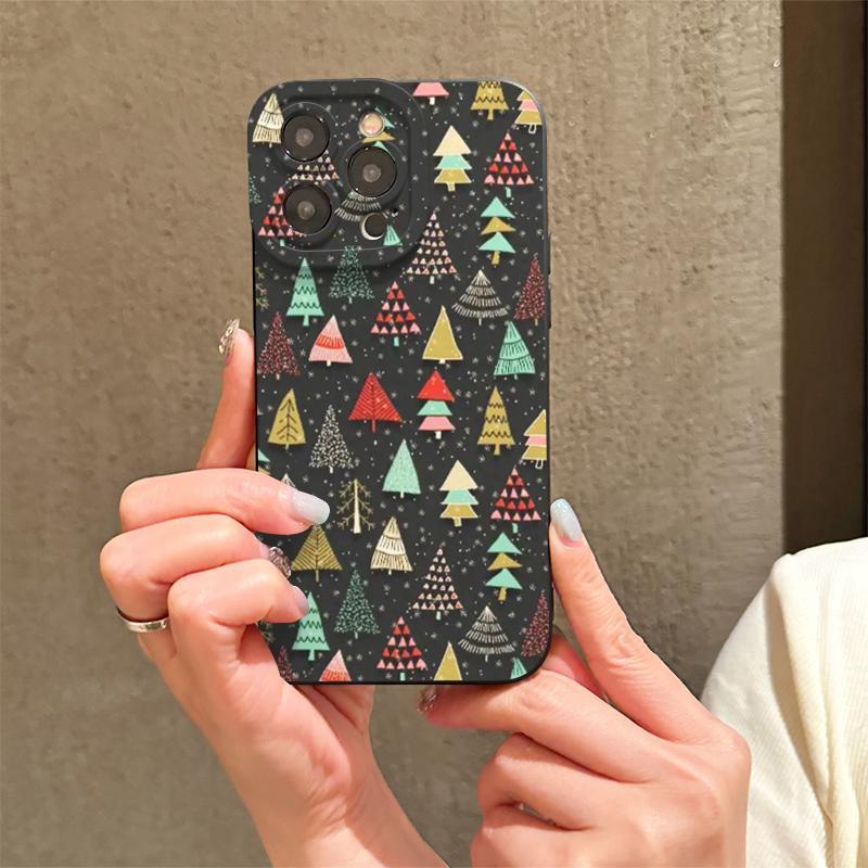 Christmas Tree Pattern Phone Case for iPhone 15 Pro Max Case iPhone 14 Pro Max Case iPhone 11 Cases, Anti-drop Phone Cases, Decorative Phone Protector Cover, Phone Accessories Compatible with iPhone 12 13 Pro Max