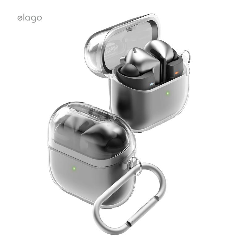 Clear Hang Case for Samsung Galaxy Buds 3 and 3 Pro, Shockproof Protective Cover, Durable TPU Construction, Carabiner Included