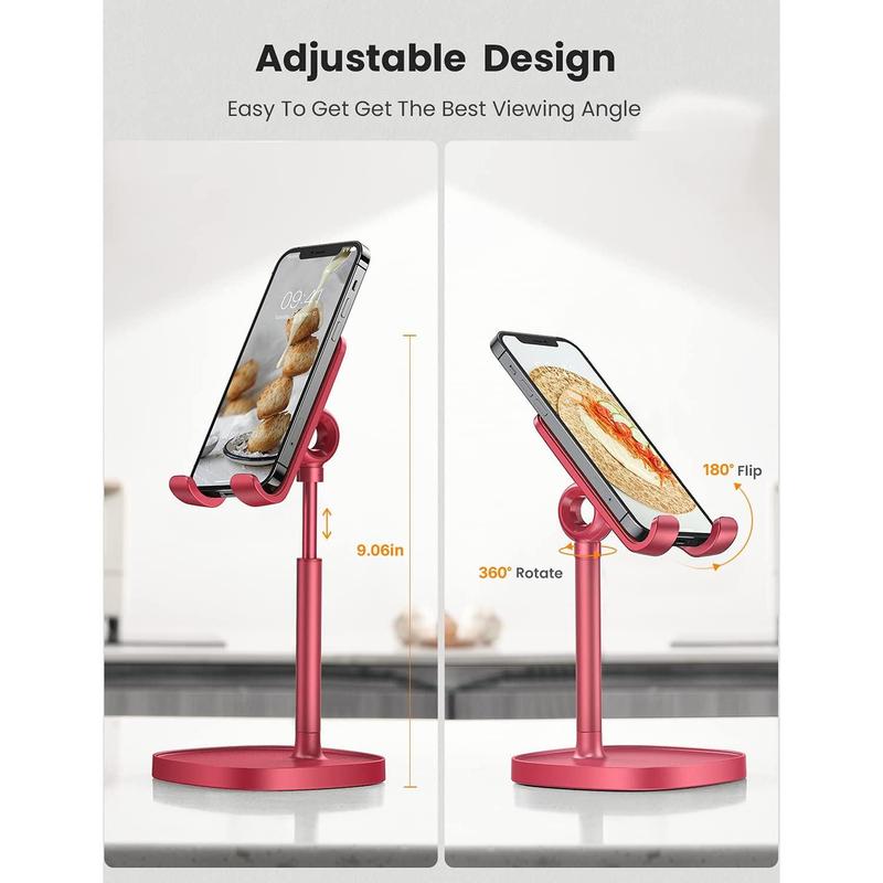 Desk Organizers and Accessories Workspace Cell Phone Stand White Height Angle Adjustable Stable Holder Sturdy Stand for 4-10in iPhone 13 Pro iPad Kindel Samsung etc