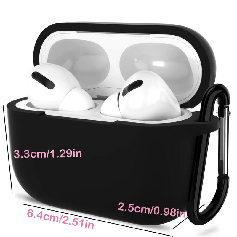 Earphone Case with Keychain (Not Included Earphones), 1 Count Silicone Total Protective Earphones Cases Compatible with AirPods Pro for Women Men Girl