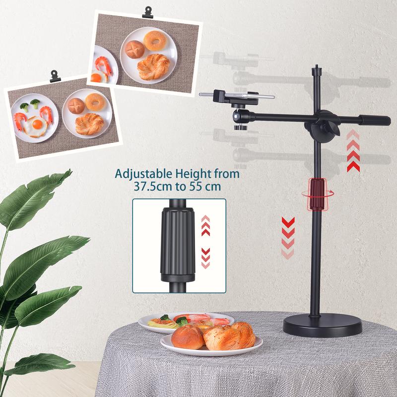 Live Streaming Phone Desktop Stand,Adjustable Height and Angle with Stable Round Base,Perfect for Product Live Streaming Shop(36-52CM)  Selfie