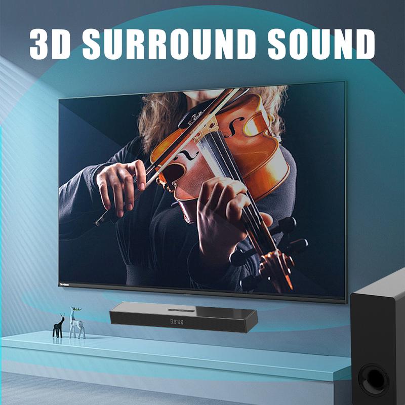 100W Wireless Soundbar with subwoofer For Home Theater Surround Sound With PC, TV, AUX, USB,Optical HDMI and More outdoor home tv  speakers