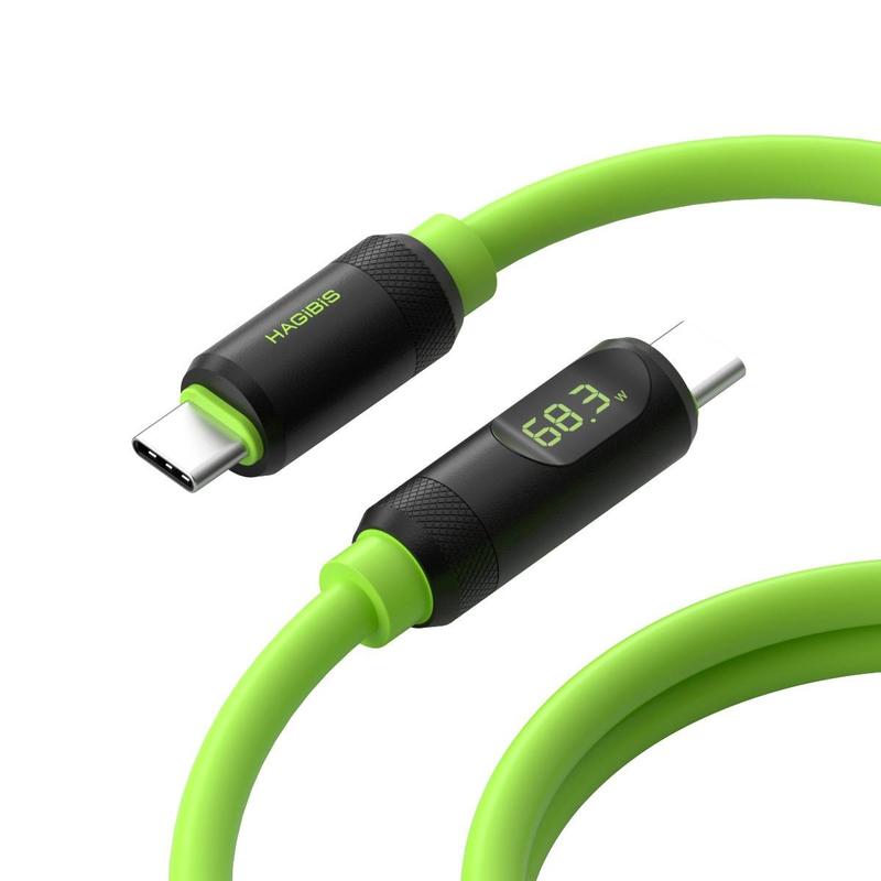 LED Charging Cable, 1 Count 8K@60Hz 40Gbps Display Silicone USB C 240W Data Transfer Thunderbolt 4 3 Video Cord for iPhone 15 iPad MacBook, Portable Charger Cable