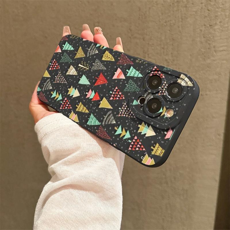 Christmas Tree Pattern Phone Case for iPhone 15 Pro Max Case iPhone 14 Pro Max Case iPhone 11 Cases, Anti-drop Phone Cases, Decorative Phone Protector Cover, Phone Accessories Compatible with iPhone 12 13 Pro Max