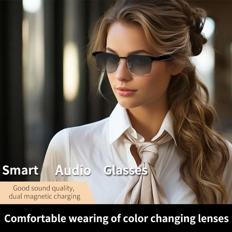 Color-changing Anti-blue Smart Glasses, Wireless Bluetooth-compatible Glasses Headset, Phone Touch Control for Men and Women