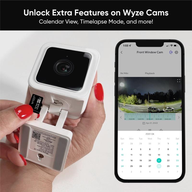 Wyze MicroSD Card   High-Speed Storage for Wyze Cams, Nintendo Switch, Digital Security Cameras, Smartphone, GoPRO, Drones, Affordable Accessories