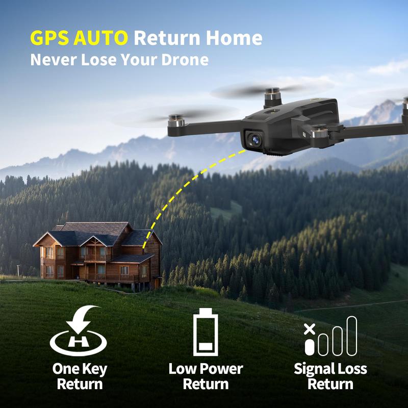 KARUISRC K610,Folding GPS Mini-Drone with 4K HDR Video Camera for Adults,Remote Control Toys,Holiday Gift,3 Batteries for Exten ded Flight Time 