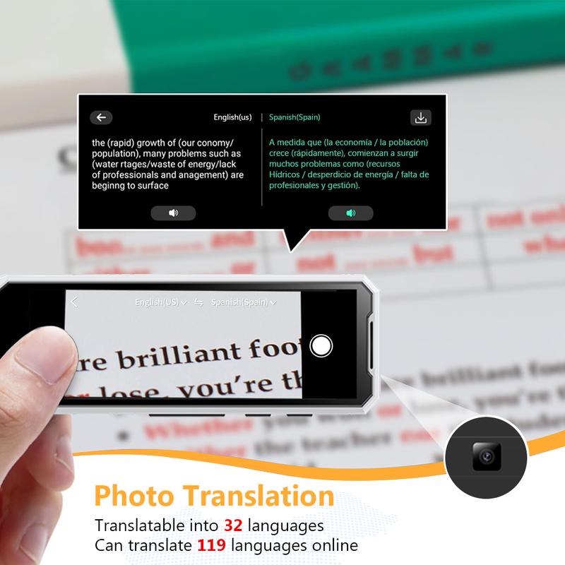 Christmas present Intelligent translation pen, 5.5-inch screen, large screen, offline scanning of 32 languages, online scanning of 60 languages, 134 online voice translations