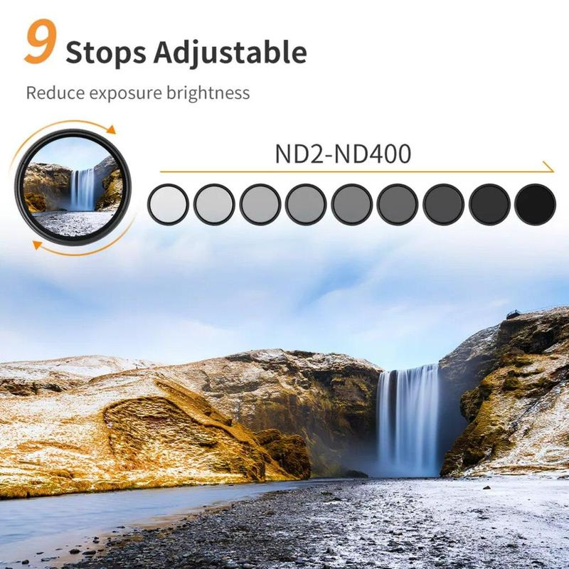 52mm Concept Filter, Neutral Density ND 2-400 Filter, ND Lens Filter, Cross HD Optical Glass Waterproof Scratch Resistant Filter for Phone Camera