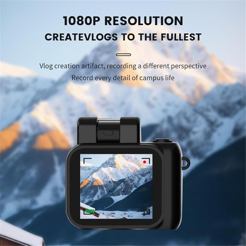 Mini Camera 1080P HD Digital Camera with Screen Portable Retro Travel Vlog Small Camcorder  with Camera Power Bank and 32G TF Card