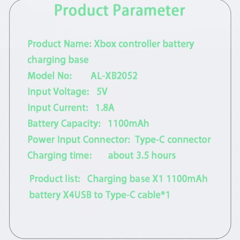 Wireless Controller Battery Pack Charging Station, Charging Station with 4 1200mAh Batteries, Game Console Accessories for Xbox One S X Elite, Xbox S, Xbox X