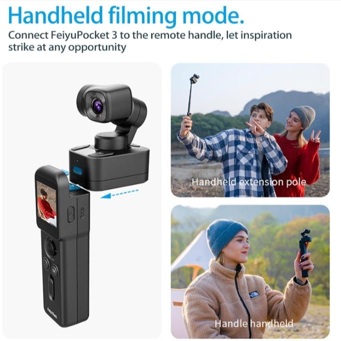 Pocket 3 Gimbal Camera,4K 60FPS Camera with Handheld 3-Axis Stabilizer,Wireless remote control Action Camera, AI Tracking, Detachable Handle, Magnet base gift indoor