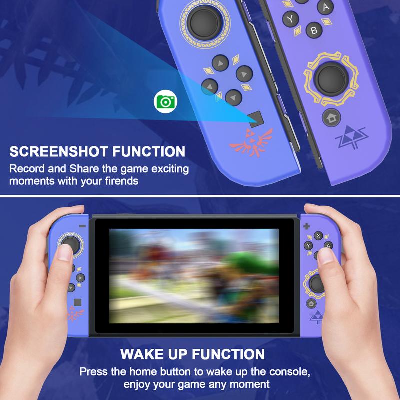 Switch Controller, Wireless Controller Replacement for Switch Joycons ,Left and Right Switch Joypad Controller Support Dual Vibration Wake-up Screenshot Motion Control,No NFC