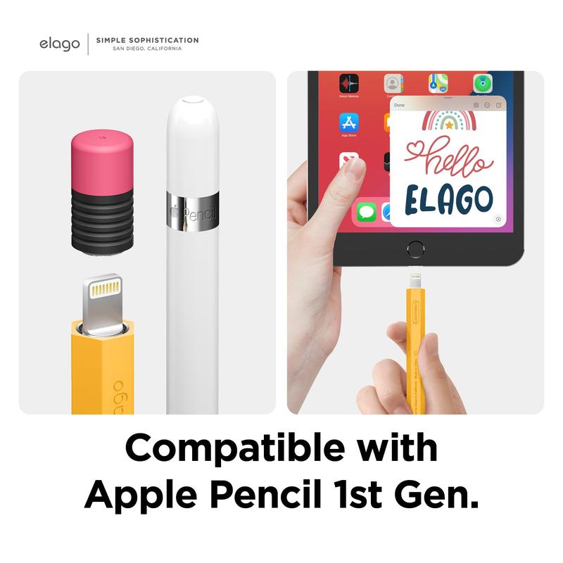 Classic Pencil Case for Apple Pencil 1 - Retro Design, Durable Silicone Protective Stylus Cover Accessory [3 Colors]